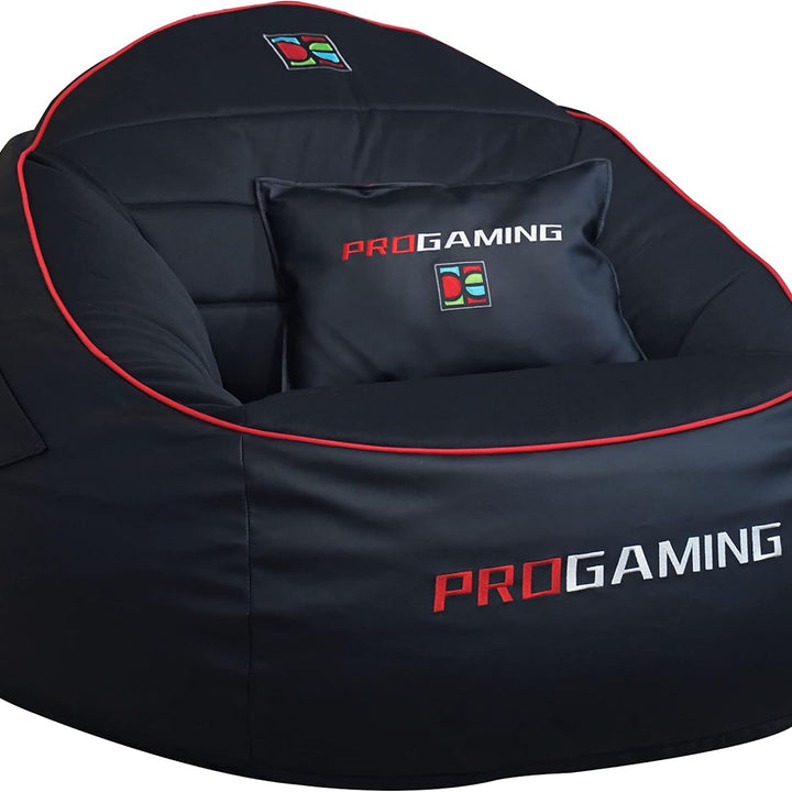 DECORESTOR Puff Gamer gigante com enchimento incluído - Bean Bag XXL vermelho